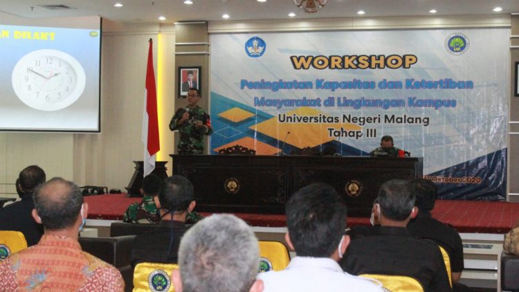 Satpam UM Ikuti Bimtek Bersama Kasdim 0833 Kota Malang