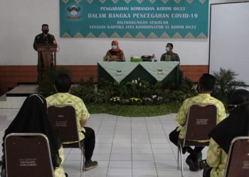 Dandim 0833 Sosialisasi Pencegahan Covid-19 Di Lingkungan Sekolah Yayasan Kartika Jaya